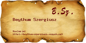 Beythum Szergiusz névjegykártya